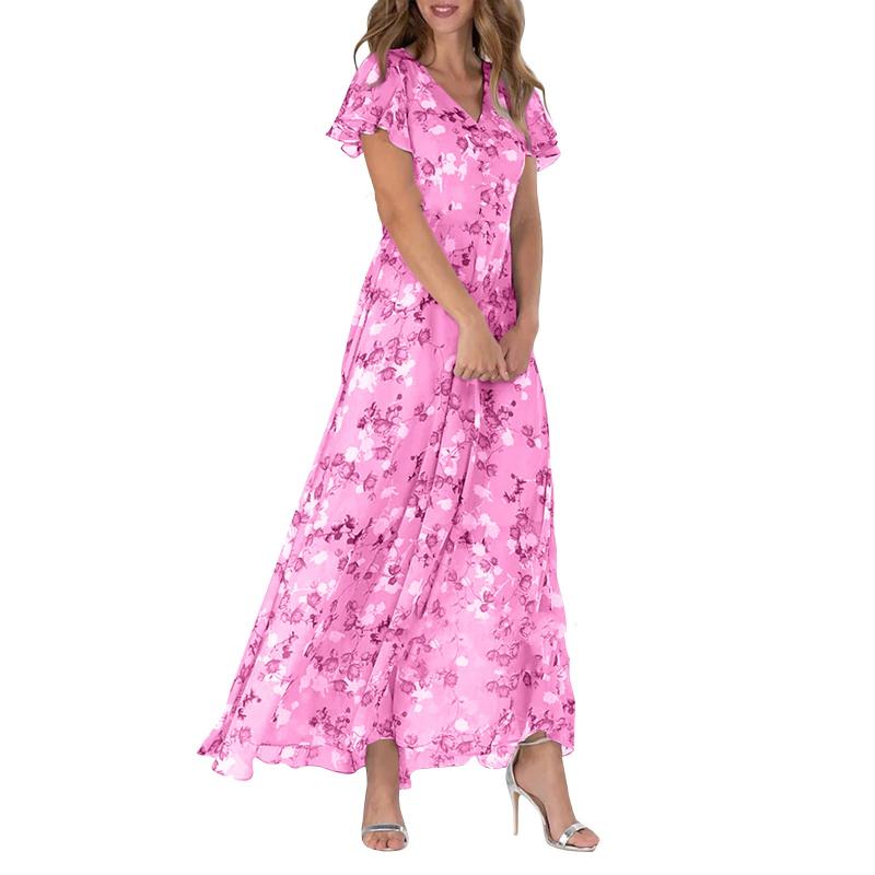 Hailey - Kortærmet kjole med blomsterprint